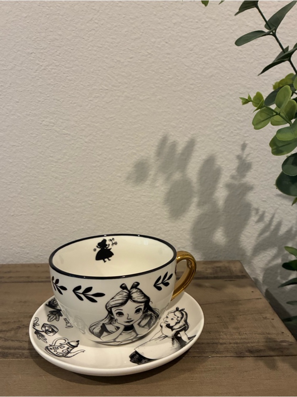 Alice in Wonderland Large Teacup with Saucer.